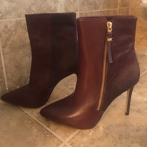 Michael Kors Leather & Calf Hair Boots Size 7.5